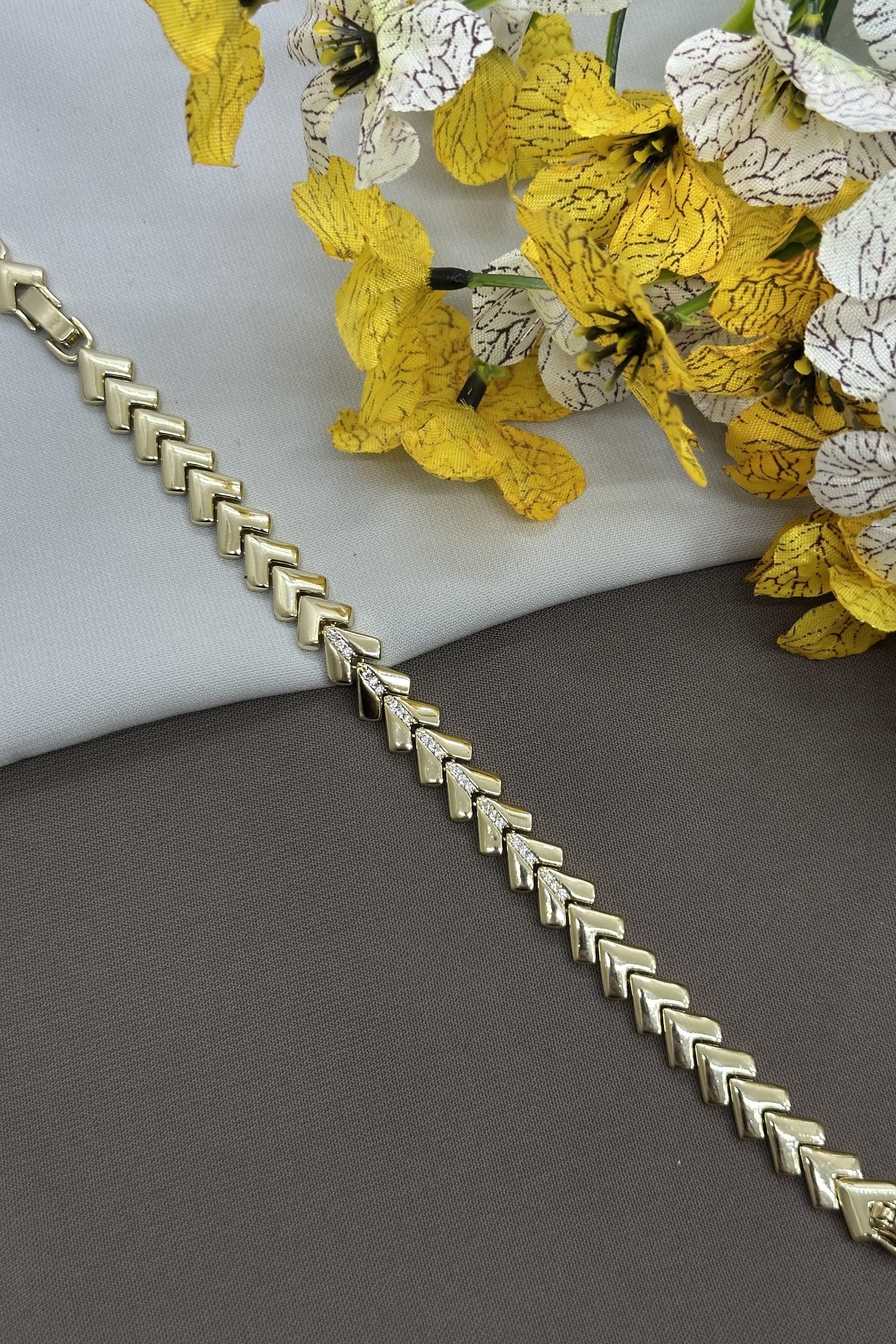 14K Başak Model Gold Vıp Bileklik