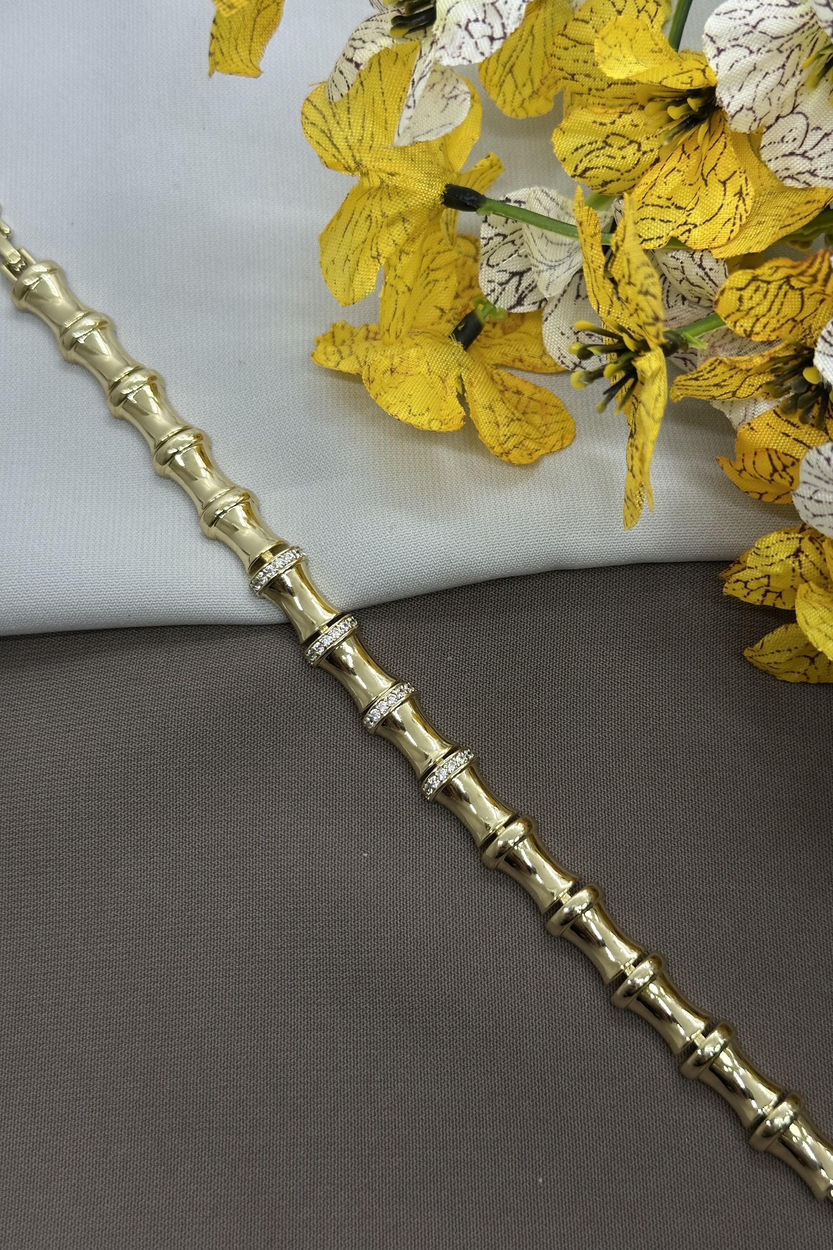 14K Kemik Model Gold Vıp Bileklik