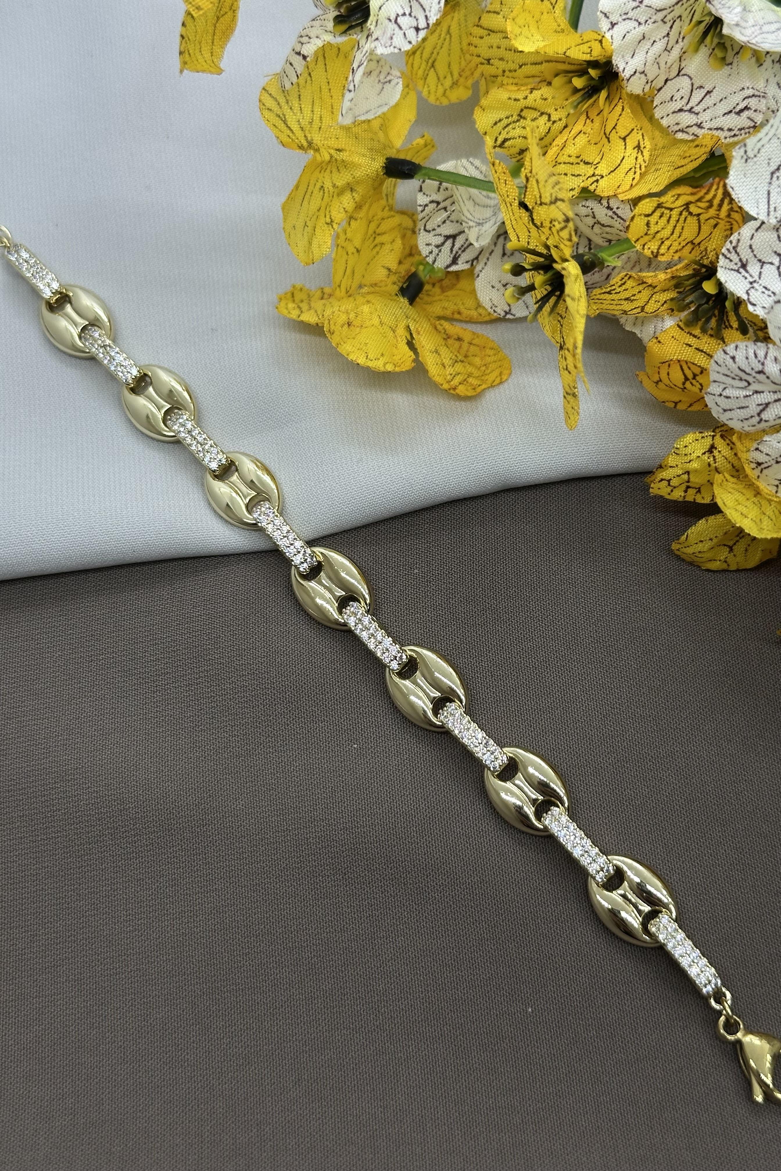 Düğme Model Gold Vıp Bileklik