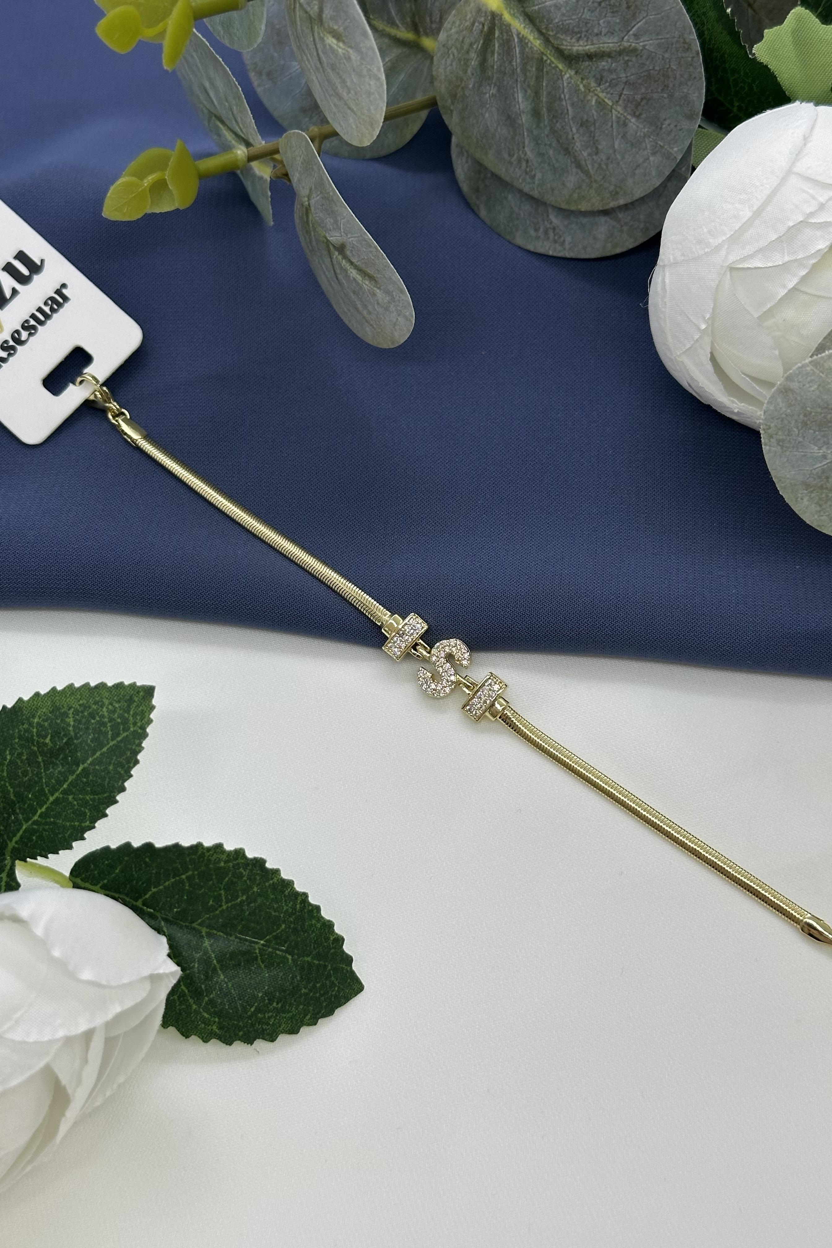 S Harfi Gold Vıp Bileklik