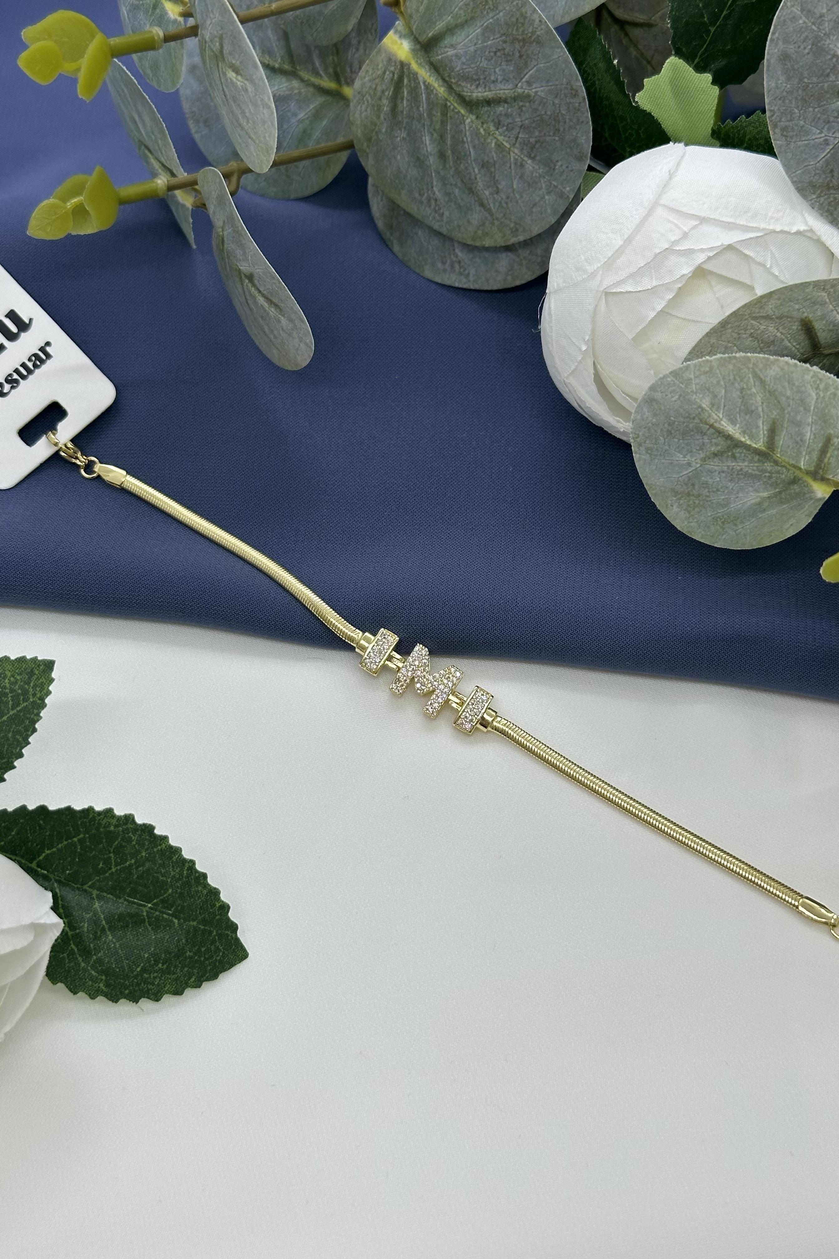 M Harfi Gold Vıp Bileklik