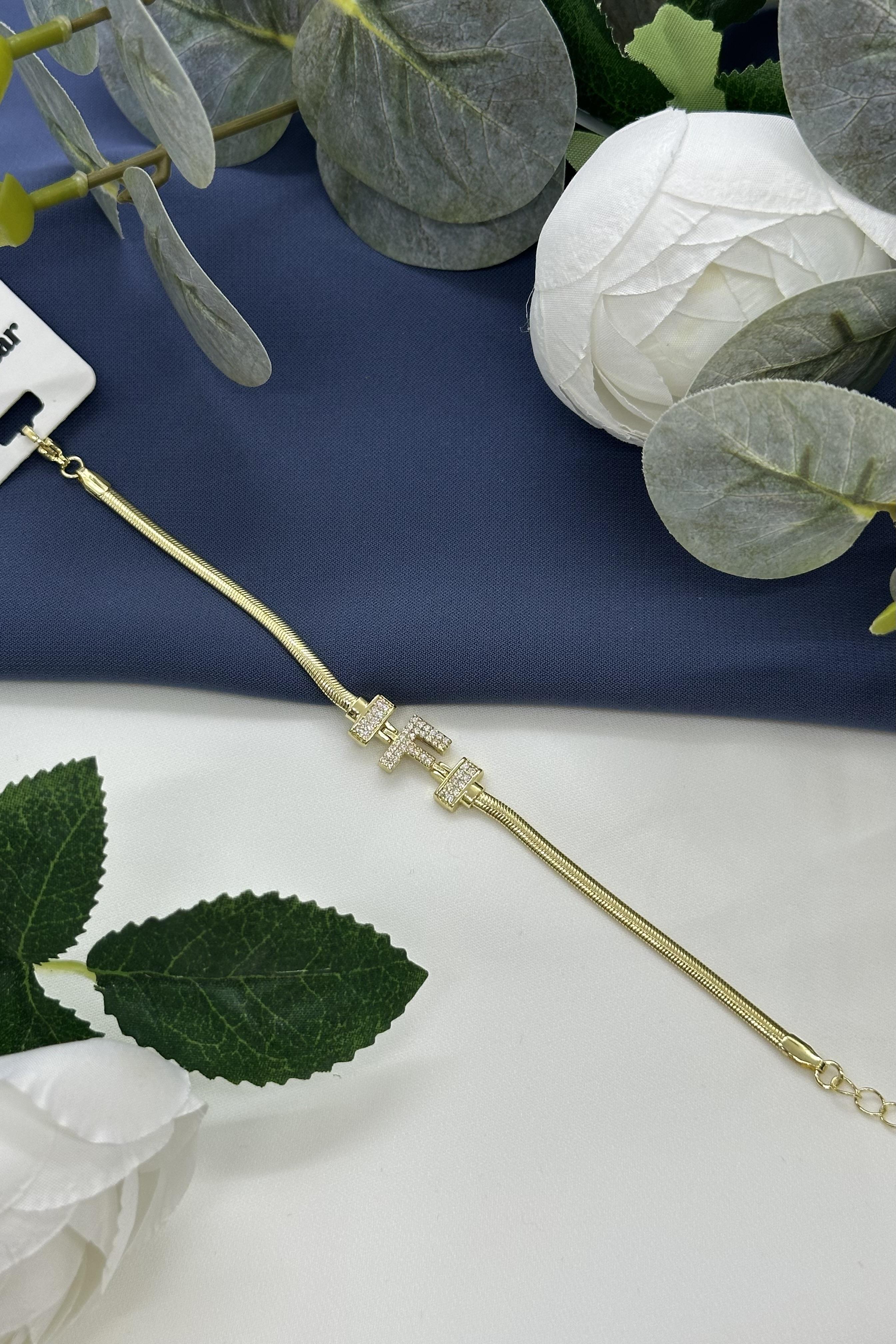 F Harfi Gold Vıp Bileklik