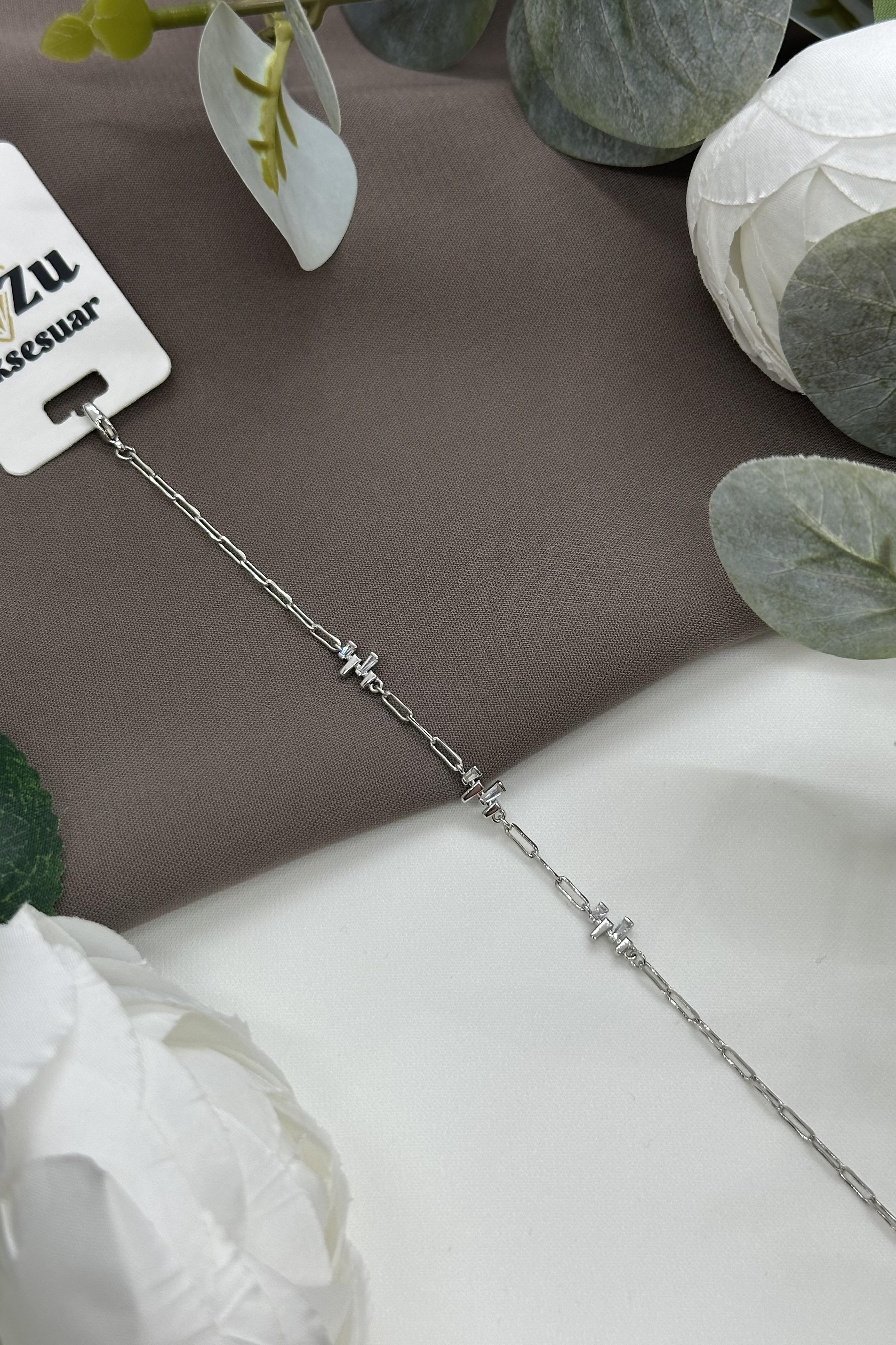 Taşlı Sılver Vıp Bileklik