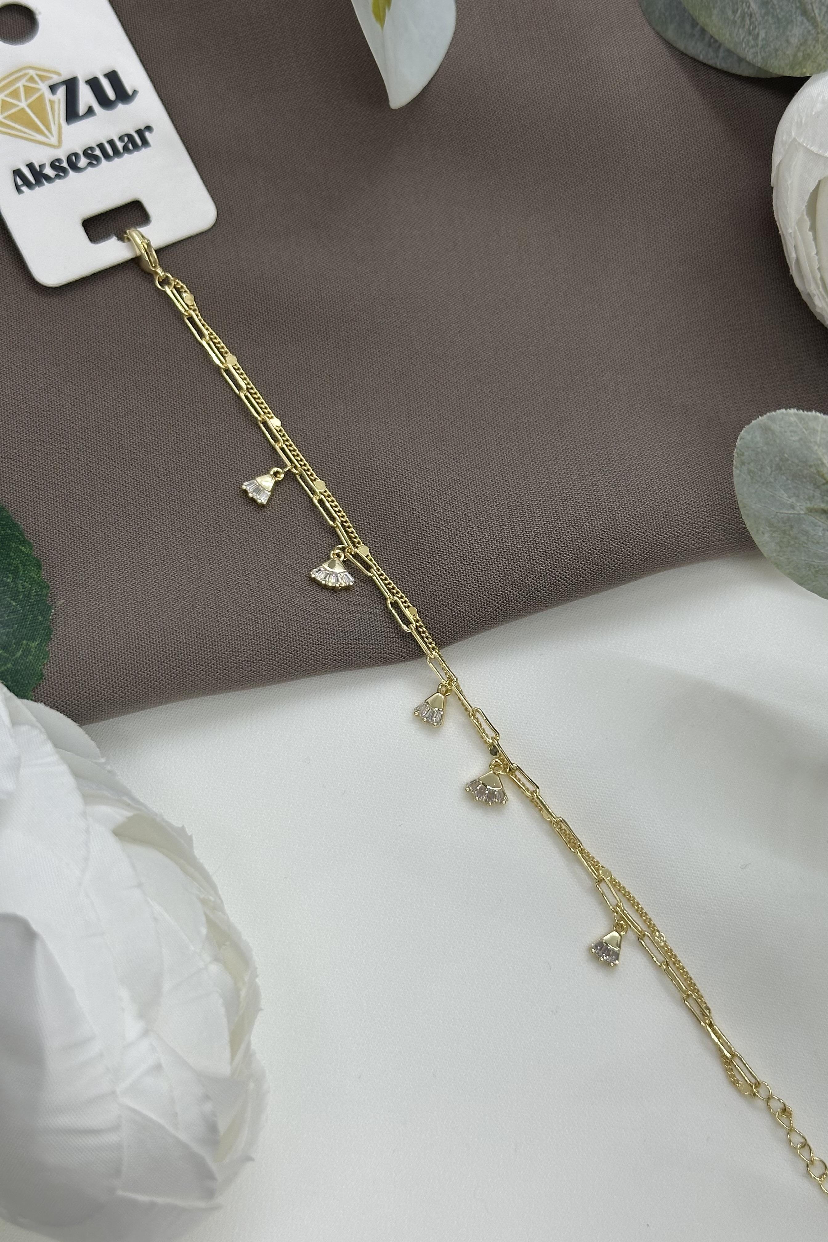 Yelpaze Model Gold Vıp Bileklik