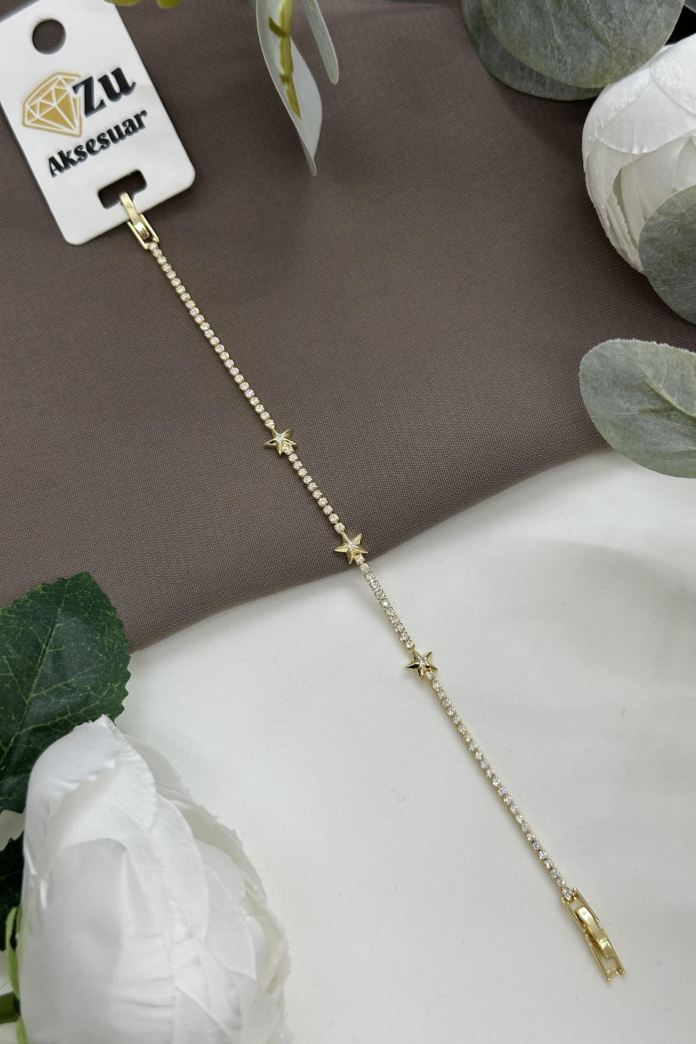 Yıldızlı Gold Vıp Bileklik