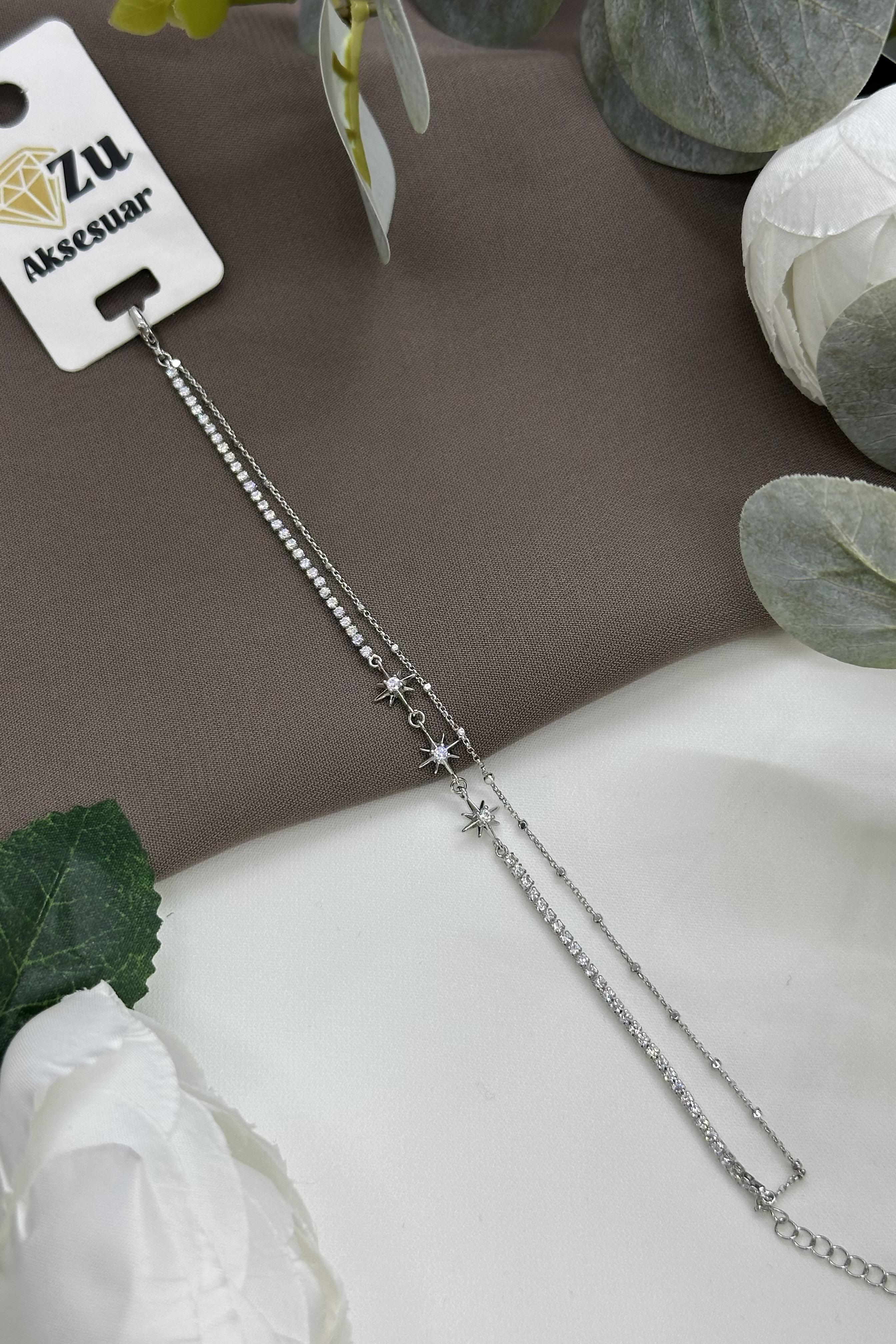 Yıldızlı Sılver Vıp Bileklik