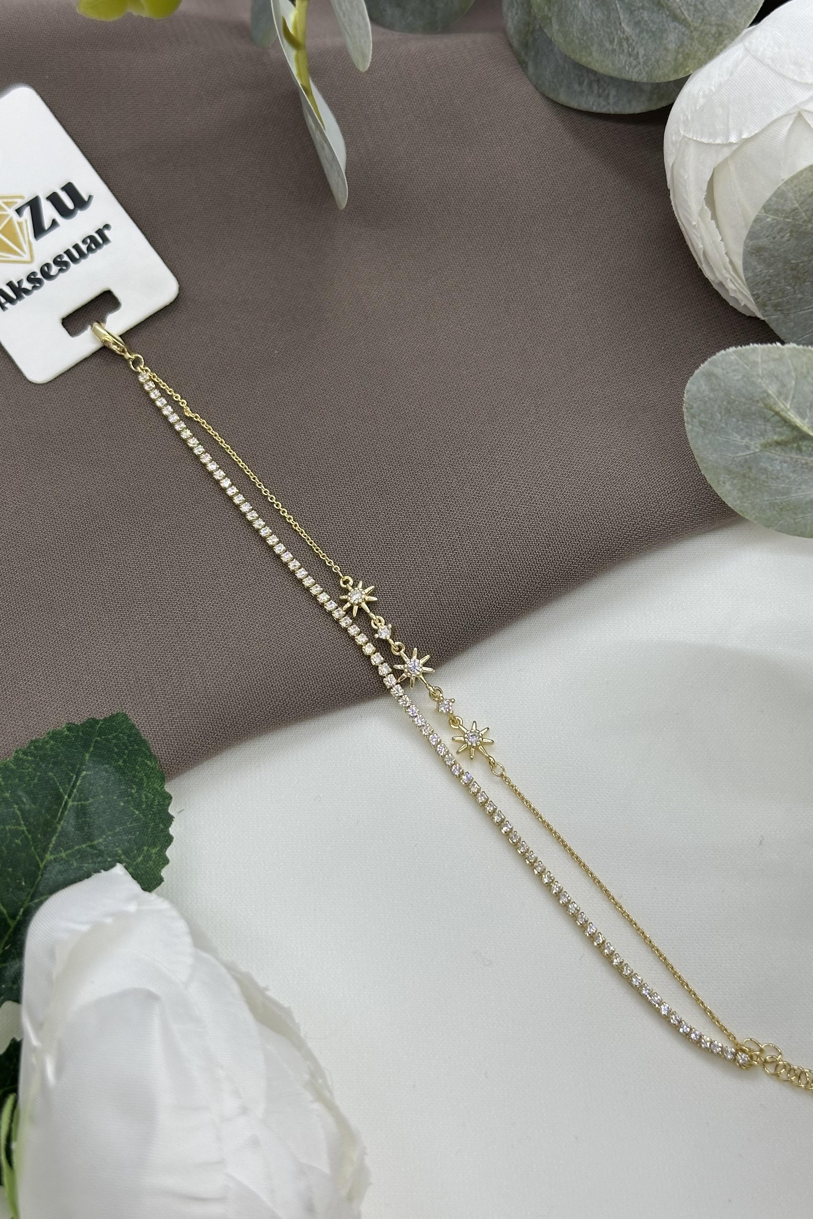 Yıldızlı Gold Vıp Bileklik