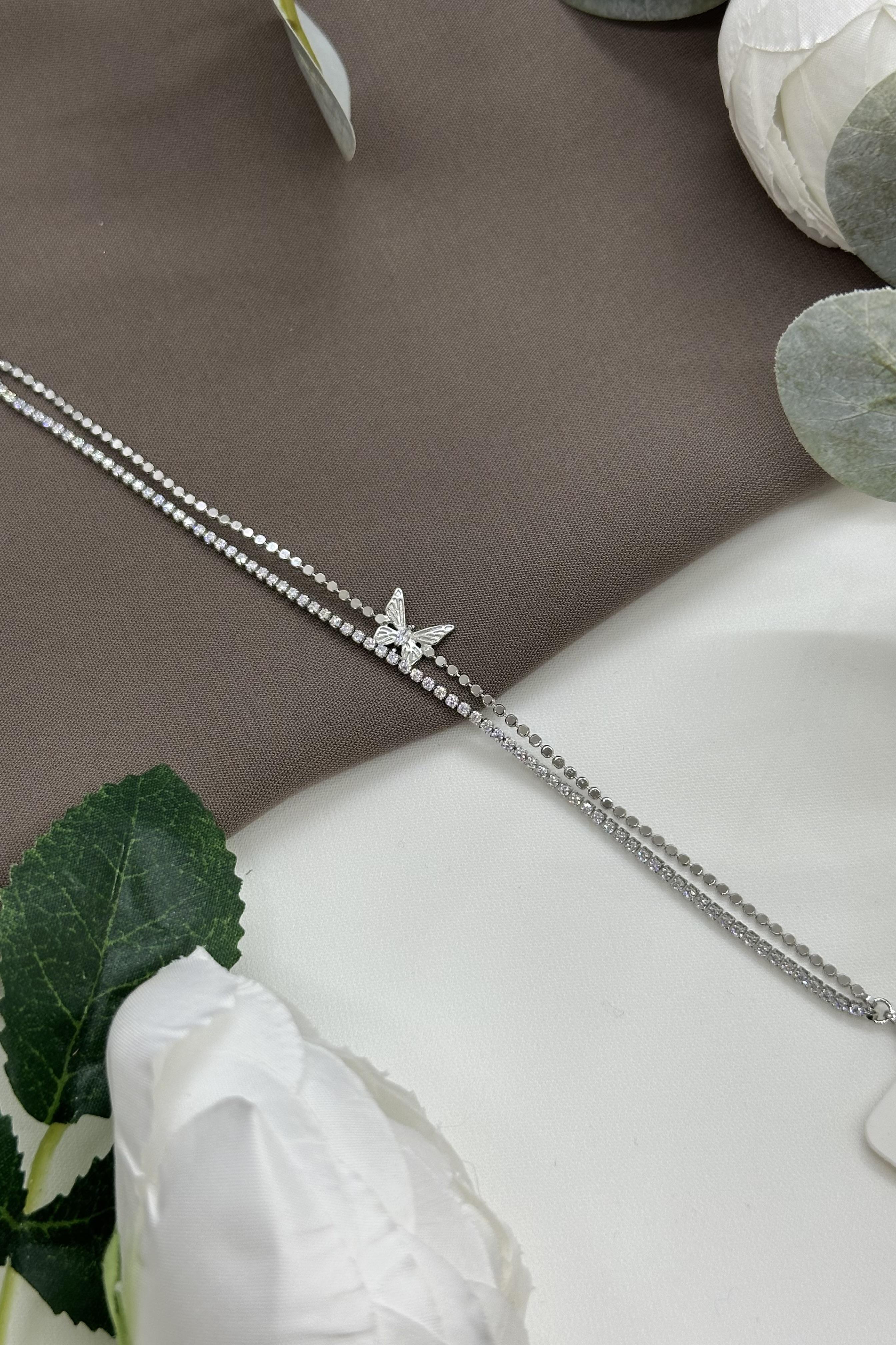 Kelebekli Sılver Vıp Bileklik