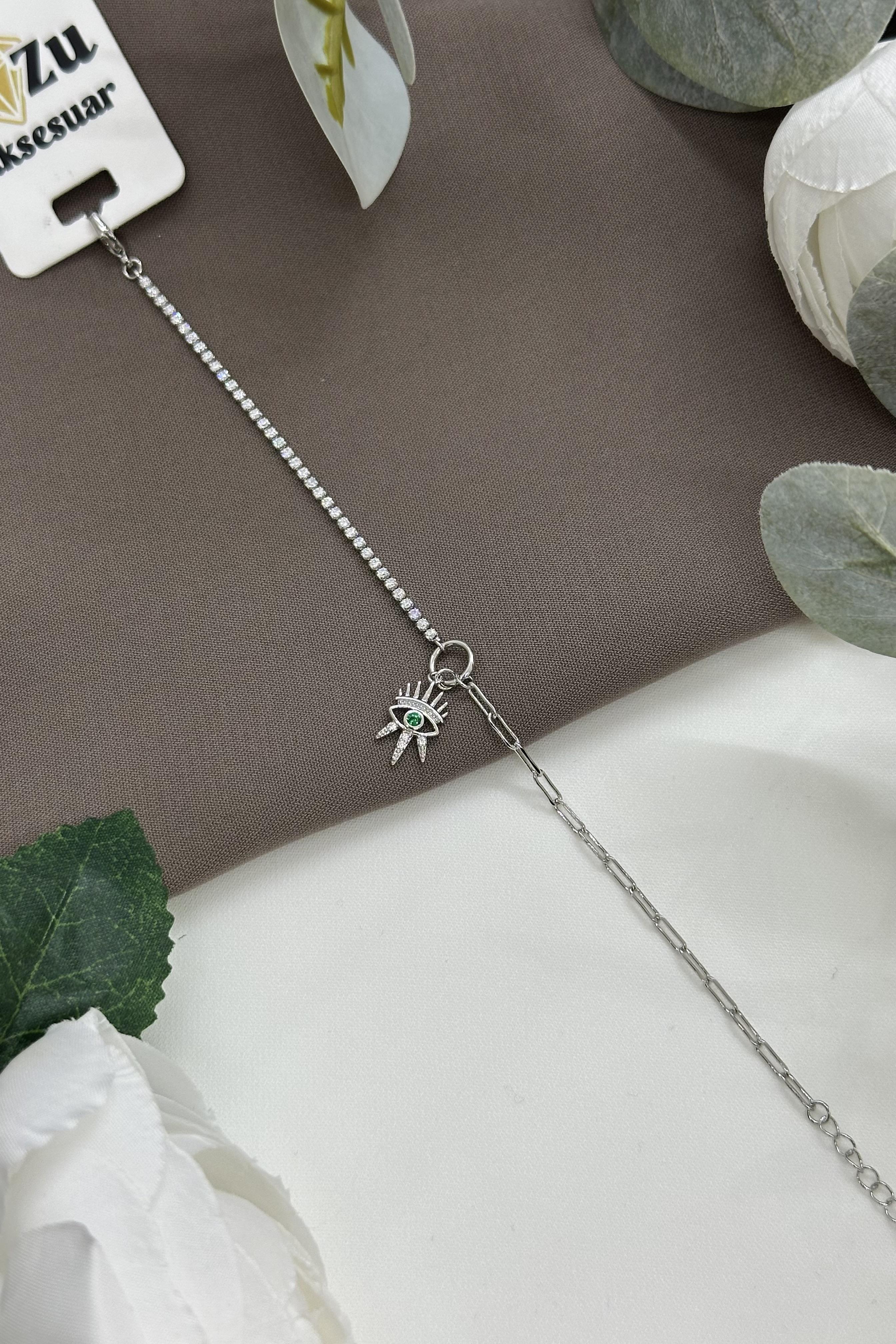 Taşlı Sılver Vıp Bileklik