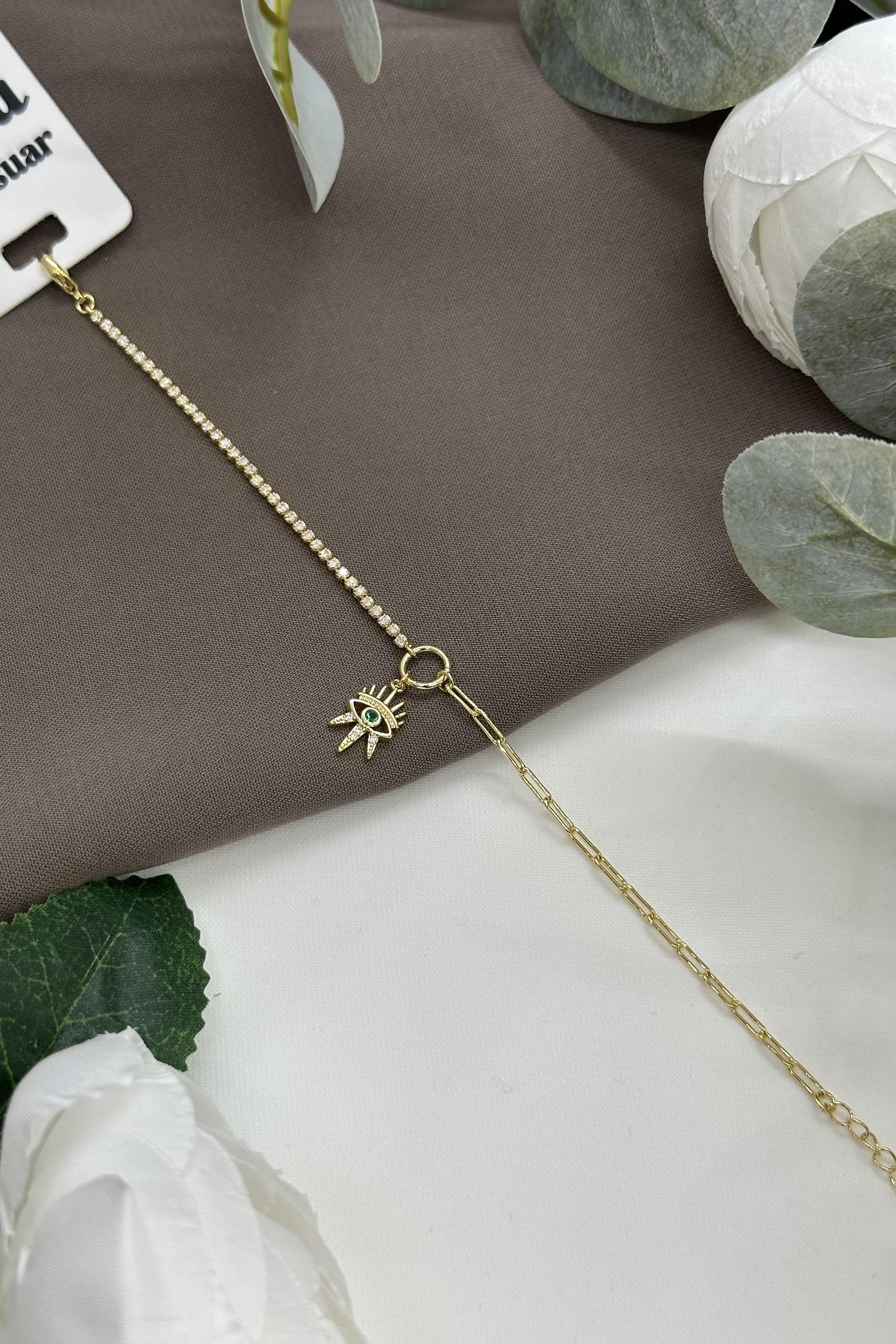 Taşlı Gold Vıp Bileklik