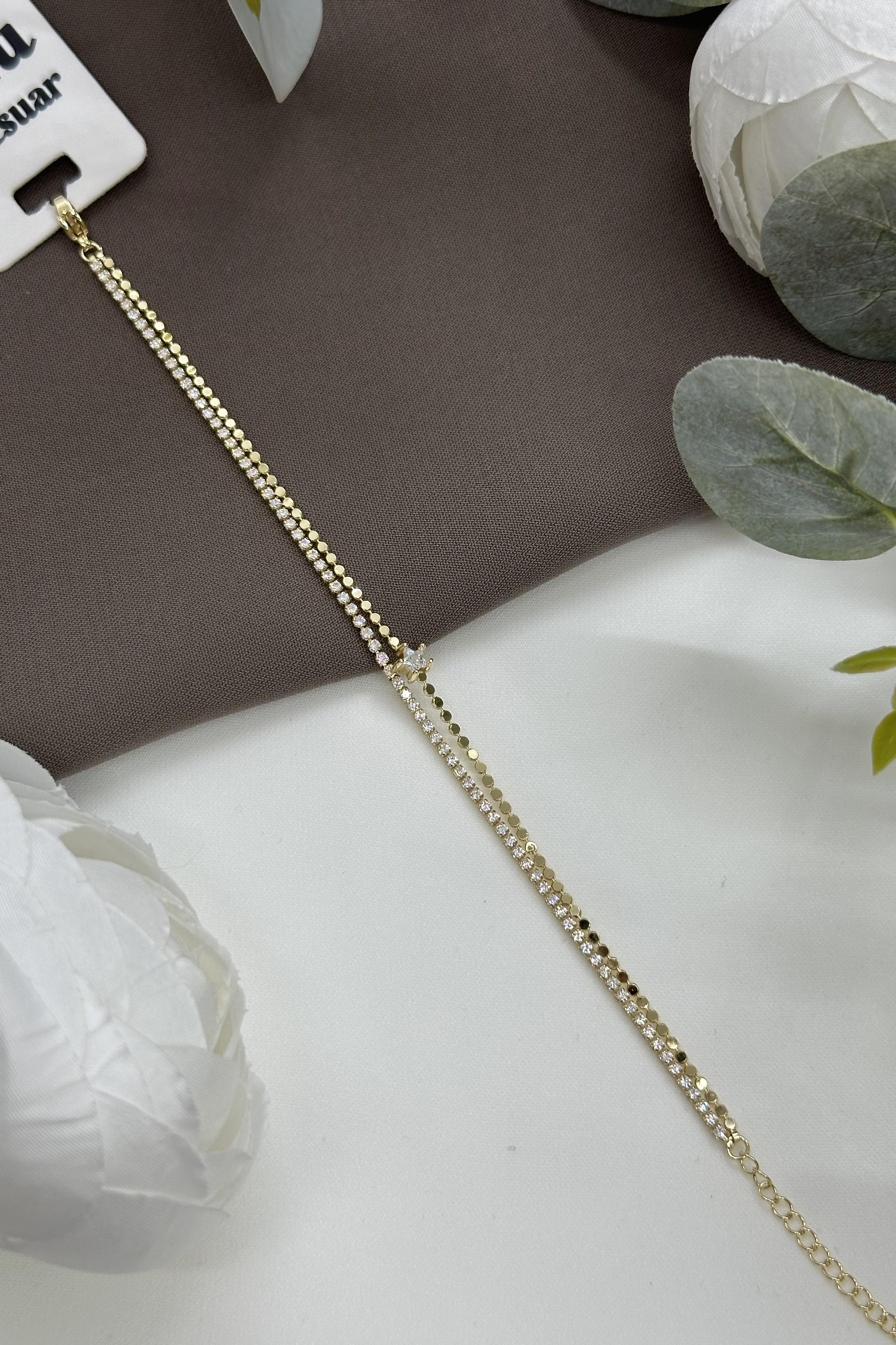 Yıldızlı Gold Vıp Bileklik