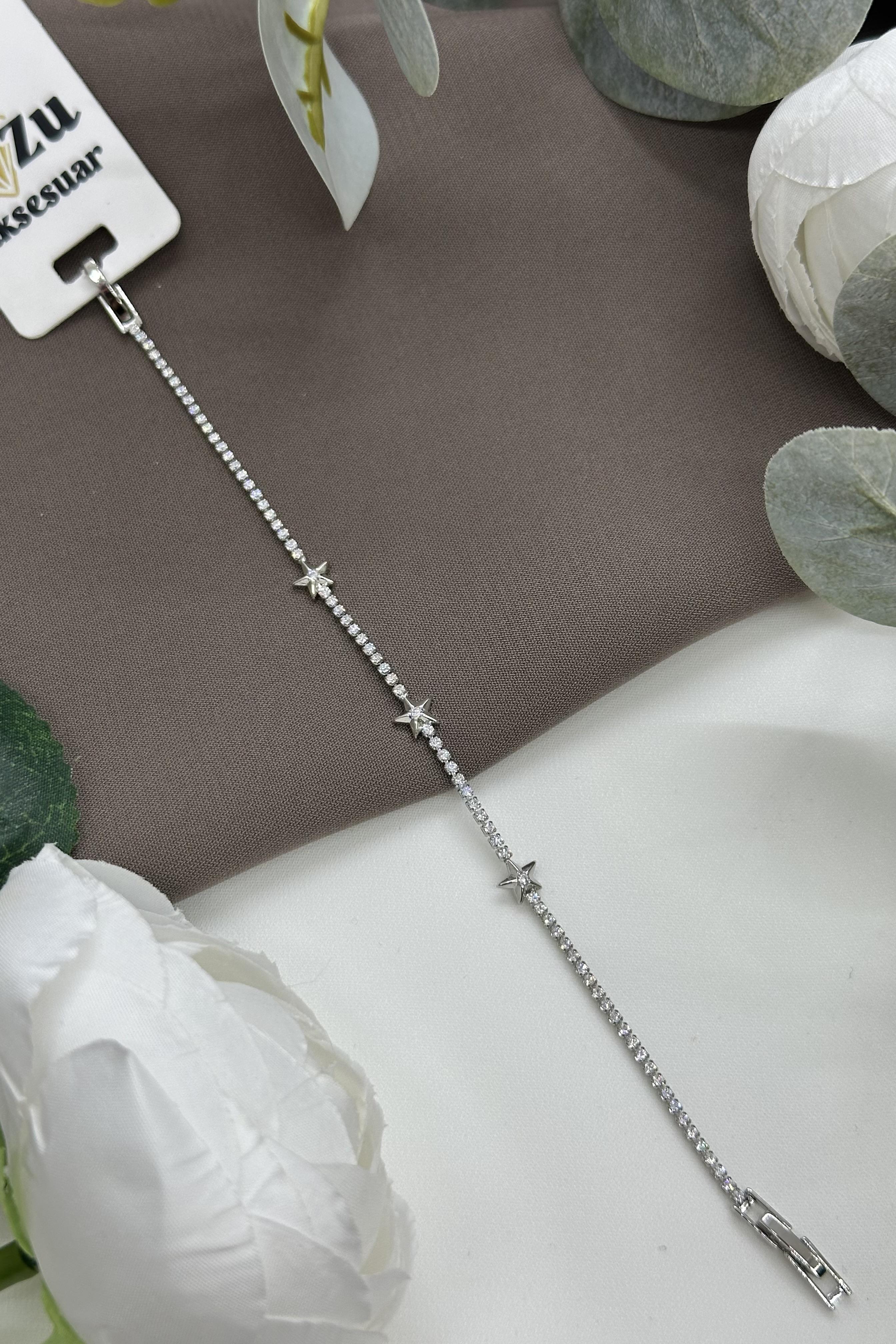 Yıldızlı Sılver Vıp Bileklik