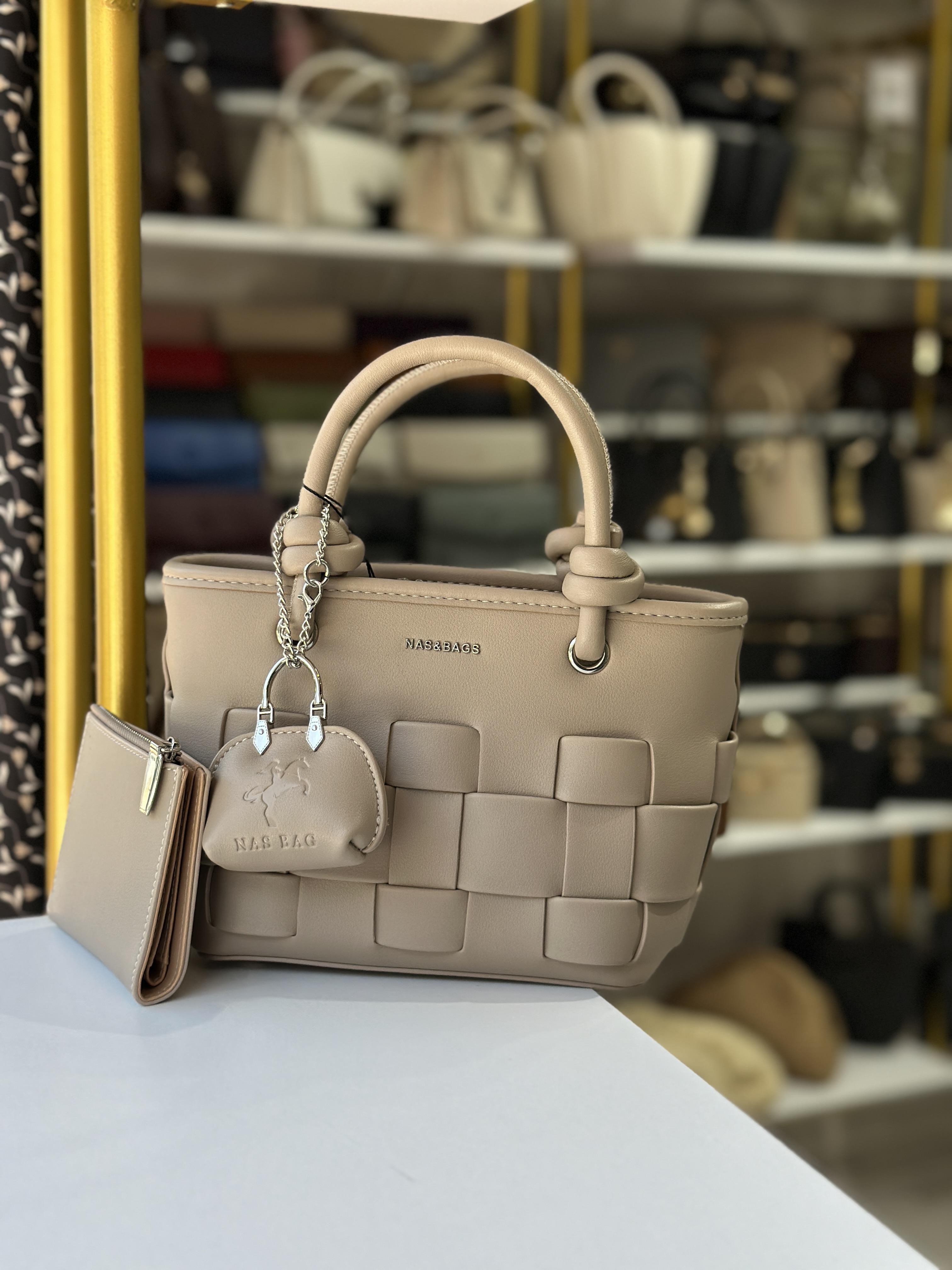 Nas Bag İthal Deri Cüzdanlı Vizon Çanta
