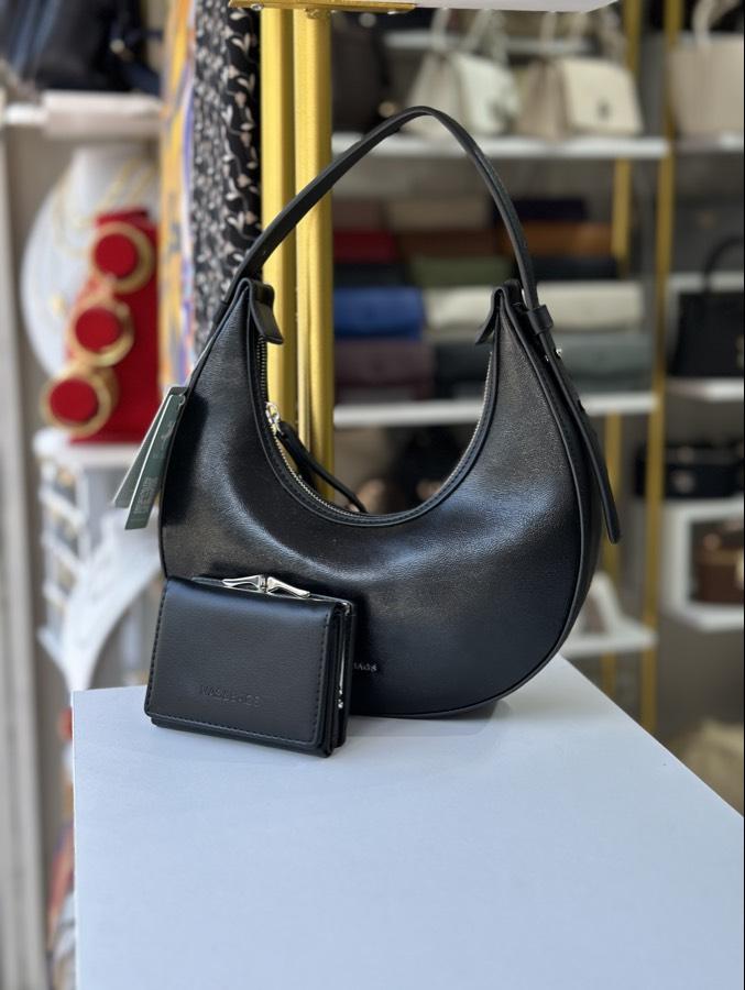 Nas&bags Siyah cüzdanlı Çanta